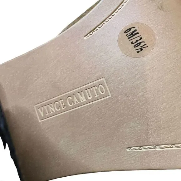 Vince Camuto Suede Front V-Cut Peep Toe Booties Kalei Pumpernickel Suede Size 6 - Picture 6 of 6